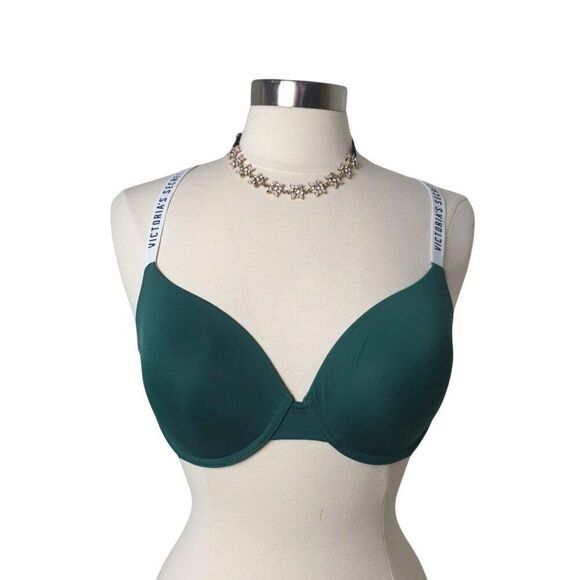 Victoria's Secret T-Shirt Kelly Green Demi Lightly Lined 36D Bra Convertible - Picture 1 of 7